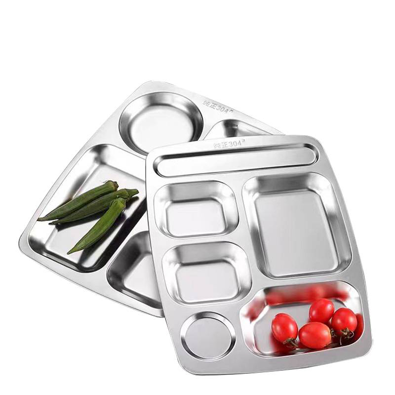 鑫睿辉 304不锈钢六格餐盘 36.5*26.7cm 个