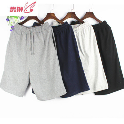 全质男士家居裤大码宽松简约居家五分裤睡裤空调裤费琳