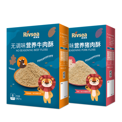 禾泱泱(Rivsea)宝宝零食营养牛肉酥80g+猪肉酥80g组合装无添加白砂糖盐儿童肉松
