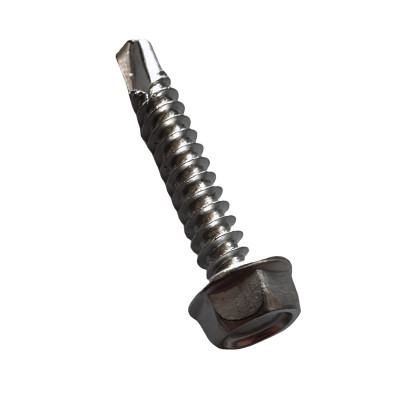 vzi 304不锈钢六角燕尾螺丝自攻钻尾钉 ST5.5*25(100个)带垫圈 包