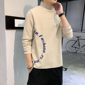 长袖T恤男士 双面德绒秋冬季新款保暖打底衫印花衣服潮牌男装