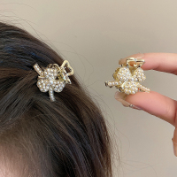 韩版精致小巧珍珠花朵小抓夹小号刘海发夹女生前额公主头发卡头饰送女朋友老婆情人节七夕生日礼物