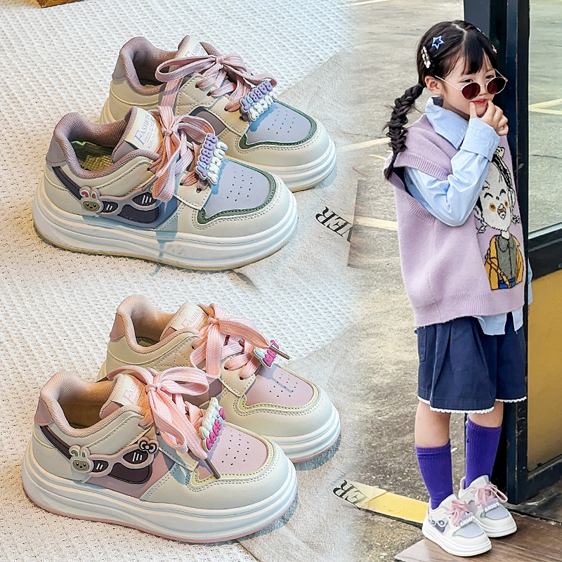 秋季新款儿童板鞋时尚中大童百搭休闲运动鞋女童轻便跑步鞋子_844