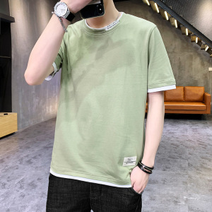 2025夏季新款短袖T恤男士韩版ins打底衫纯棉半袖T恤男装潮牌上衣