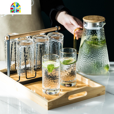 锤纹冷水壶玻璃可高温ins夏天家用套装北欧创意网红日式凉水壶 FENGHOU