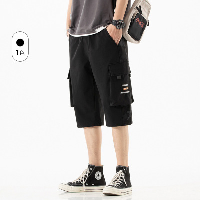 大口袋工装短裤男夏季薄款潮牌休闲五分男裤宽松网红同款七分裤子