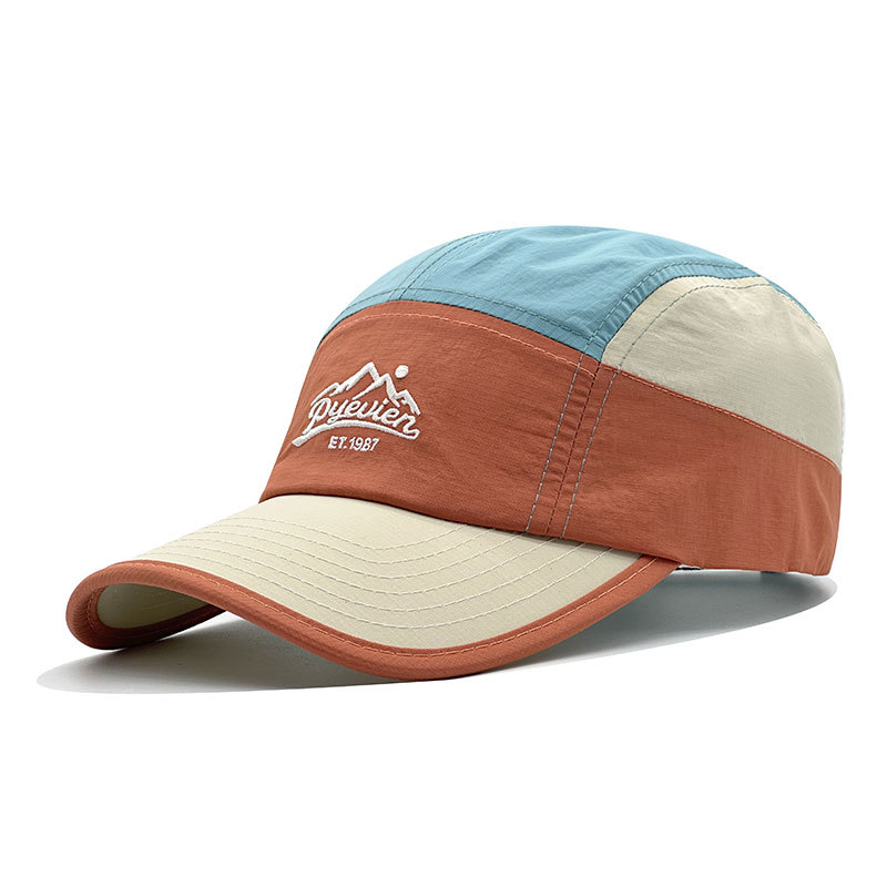 新款速干拼色鸭舌帽男生夏防晒遮阳棒球帽运动跑步户外露营风学生