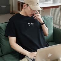 [1折价26.9元叠加优惠券]唐狮夏季新款纯棉短袖t恤男潮休闲宽松圆领学生打底衫半袖