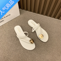 SUNTEK半拖凉鞋女士外穿外出2023年新款夏季韩系百搭仙女风夹趾小凉拖鞋