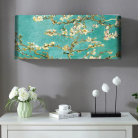 幸福派 挂机空调罩格力美的挂机空调防尘罩开机不取卧室1.5P匹挂式空调罩套盖布 4001梵高杏花 92*20*35cm