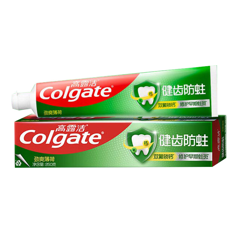 高露洁牙膏250g防蛀劲爽薄荷味61042673(包装随机)