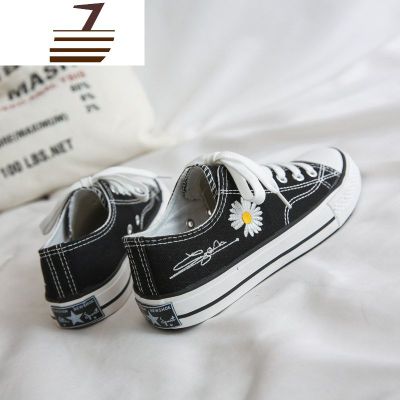 尗卡2020新款小雏菊帆布鞋女韩版ulzzang百搭原宿小白鞋ins潮板鞋