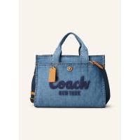 COACH女款牛仔纹理单肩斜挎包 可调肩带拉链设计 时尚休闲包