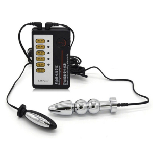 乐乐窝sm性用品品情趣男用快感器调教罩环大珠 金属肛阴塞马眼棒+环+双孔主机