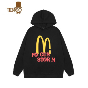 YANXU126KID 美式复古字母印花连帽卫衣男女秋季潮牌高街情侣宽松上衣