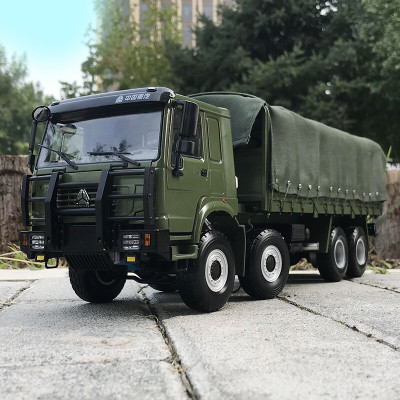 原厂1:24 重汽 豪沃 howo 8*8军车 越野车 军用越野卡车模型 合金车模