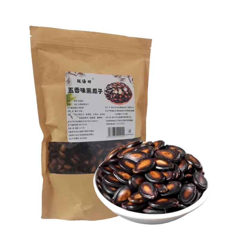 珑语田 五香味黑瓜子 218克 袋