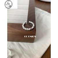 JiMi原创设计感极简百搭碎银子串珠光面组合戒指女S925银不掉色银饰品