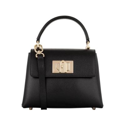 FURLA女士头层牛皮翻盖单肩包金属细节多功能实用手提斜挎包