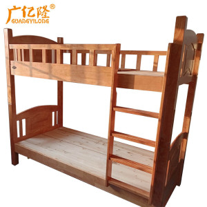 广亿隆实木双层床高低床铺上下床可拆分两张单人床定制色
