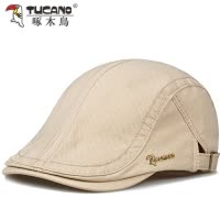 啄木鸟春秋水洗帽子棉布软顶防晒鸭舌帽女户外贝雷帽男透气遮阳帽