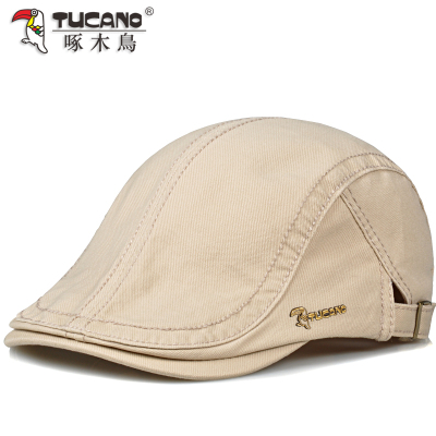 啄木鸟春秋水洗帽子棉布软顶防晒鸭舌帽女户外贝雷帽男透气遮阳帽