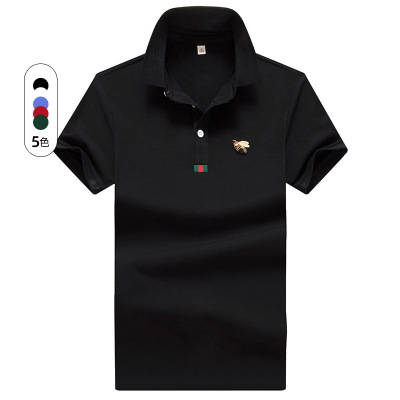 男装夏季新款男士短袖T恤刺绣百搭商务翻领休闲polo衫青年男夏装