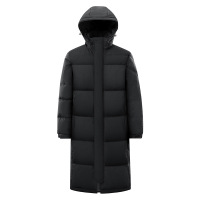 中长款冬季情侣羽绒服加厚保暖大衣纯色连帽休闲百搭长款外套