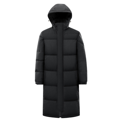 中长款冬季情侣羽绒服加厚保暖大衣纯色连帽休闲百搭长款外套