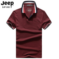 JEEP吉普男士翻领短袖T恤棉质透气宽松大码男装休闲半袖T恤打底衫