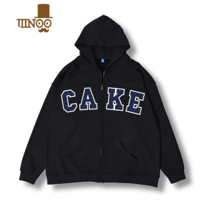 YANXU2023新款宽松加肥加大码连帽加绒拉链开衫胖子卫衣男潮外套