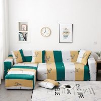 弹力懒人沙发套罩通用型全包萬能套北欧简约布艺沙发垫全 三角麋鹿 XL码(沙发长度230-300cm适用)一般适合四人沙发