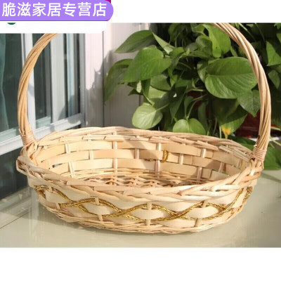 翊橙2024新 款送礼水果篮藤编礼品篮子手提篮果篮竹篮花篮送礼鸡蛋篮