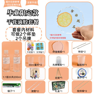 维诺亚手工diy真花水果干水晶植物滴胶模具杯垫做成品饰品环氧树脂速干