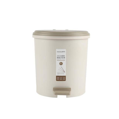 茶花 24CM圆型脚踏卫生桶 6L/个