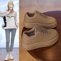 2026春季小白鞋新款韩版ins女学生厚底增高皮面透气休闲鞋