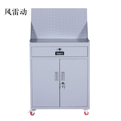 风雷动工具柜加厚铁皮储物柜工厂车间用带抽屉汽修多功能收纳柜灰白色一斗小柜含轮子