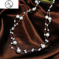 925银饰长款气质项链女网红简约双层多层颈链毛衣链配饰脖子饰品 JiMi