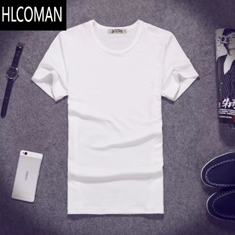 HLCOMAN白色男士短袖衬衫宽松休闲棉衬衣日系冰丝细条纹青年薄外衣潮