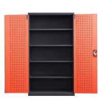 东升顺重型工具柜加厚物件工具储物柜工厂铁皮柜汽修厂零件收纳柜橘色五层带挂板