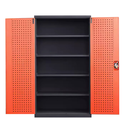 东升顺重型工具柜加厚物件工具储物柜工厂铁皮柜汽修厂零件收纳柜橘色五层带挂板