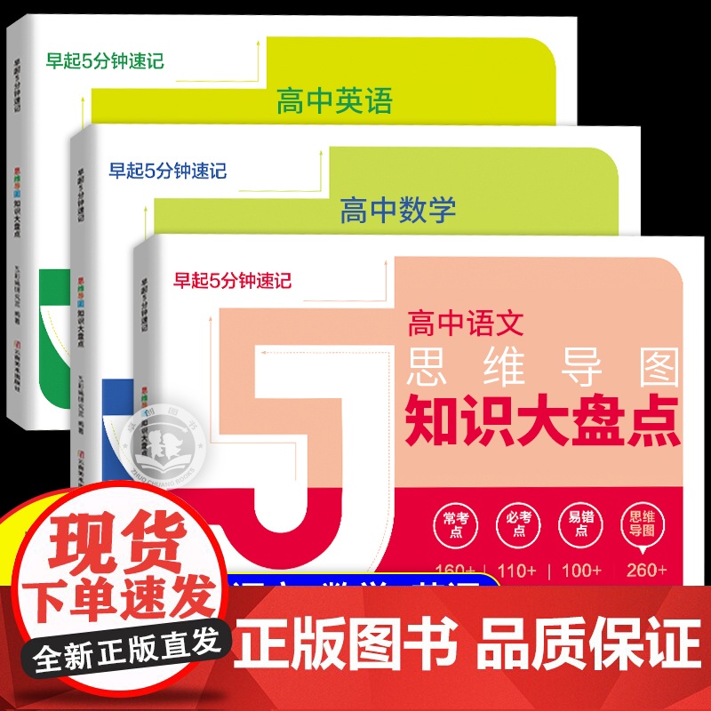 思维导图高中知识大盘点 张峰雪荐推早起5分钟速记高中语文数学英语全3科 2025新版高考必背知识点基础知识手册辅导资料工