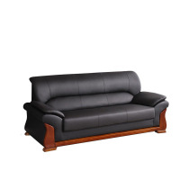 慧采云 办公家具办公沙发会客接待沙发实木扶手三人位沙发商务办公沙发