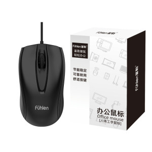 富勒fuhlen L102S商务办公有线鼠标 (计价单位:个)黑色