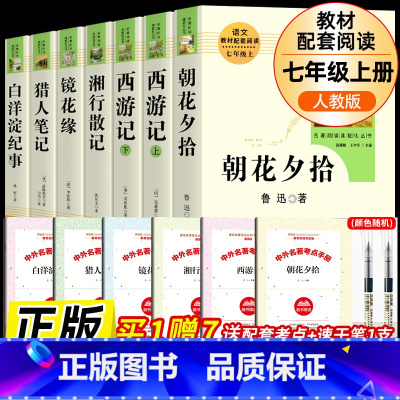 全套7册-七年级上册必读名著(学校推荐版全册) [正版]西游记上下2册全套 吴承恩原著无删减完整版 七年级必读上册人民教