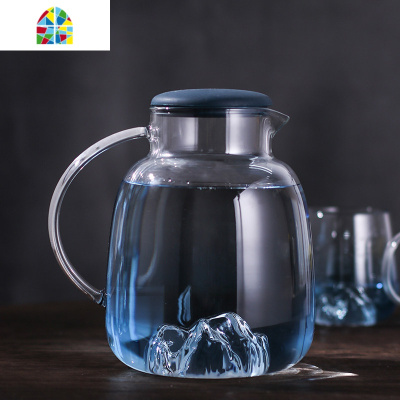 耐热玻璃冷水壶可高温防爆家用凉白开大容量水壶果汁扎壶水杯套装 FENGHOU 雪山不锈钢壶凉水壶
