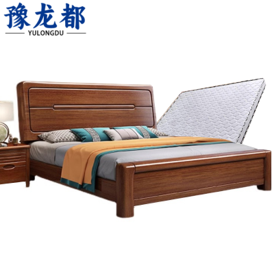 豫龙都 床+床头柜+床垫1.5m 套