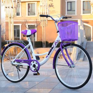 自行车男式女式24寸26寸城市通勤轻便普通休闲工人学生淑女车