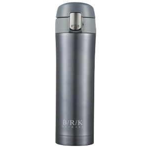 BRK Germany 基尔弹跳杯 双层304不锈钢真空保温杯 弹跳按钮设计单手一键开启 深灰色