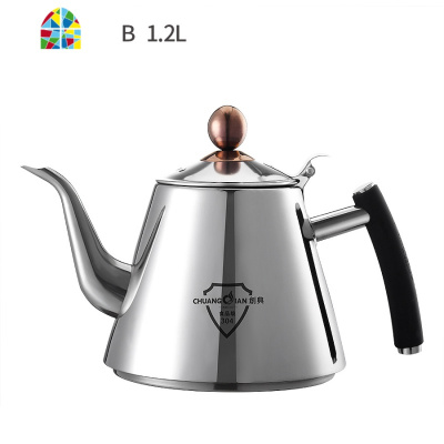 封后加厚304不锈钢烧水壶电磁炉专用平底大号明火单烧水壶泡茶 CD-294S[304]磨砂1.2L 1L(含)-2L(不